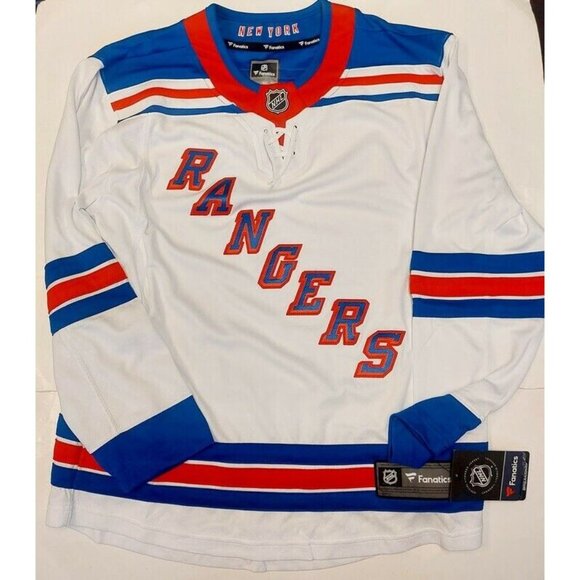 Fanatics NHL New York Rangers Breakaway Jersey Mens Size M White Red Blue - Picture 8 of 8